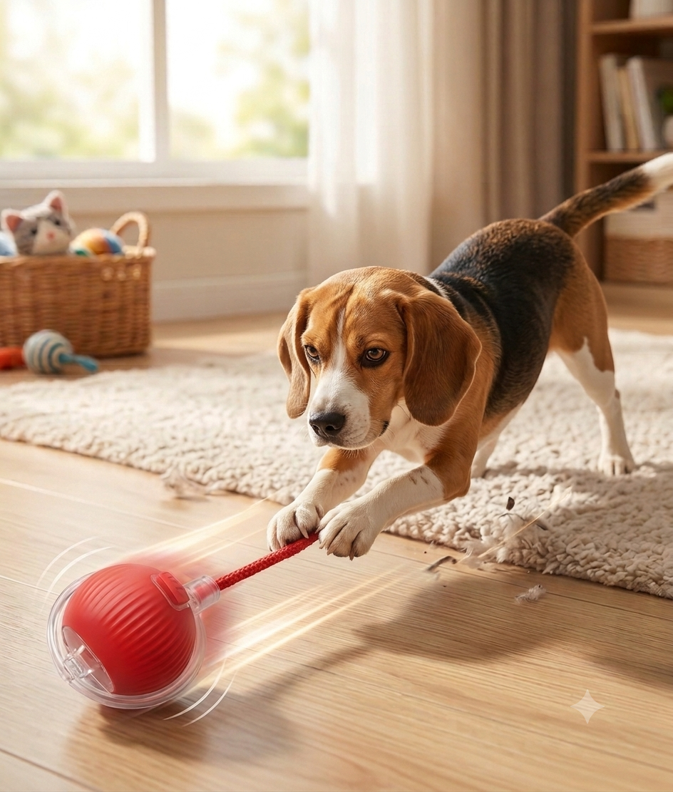 Pelota Interactiva para Mascotas - 3 Modos de Juego con Cuerda